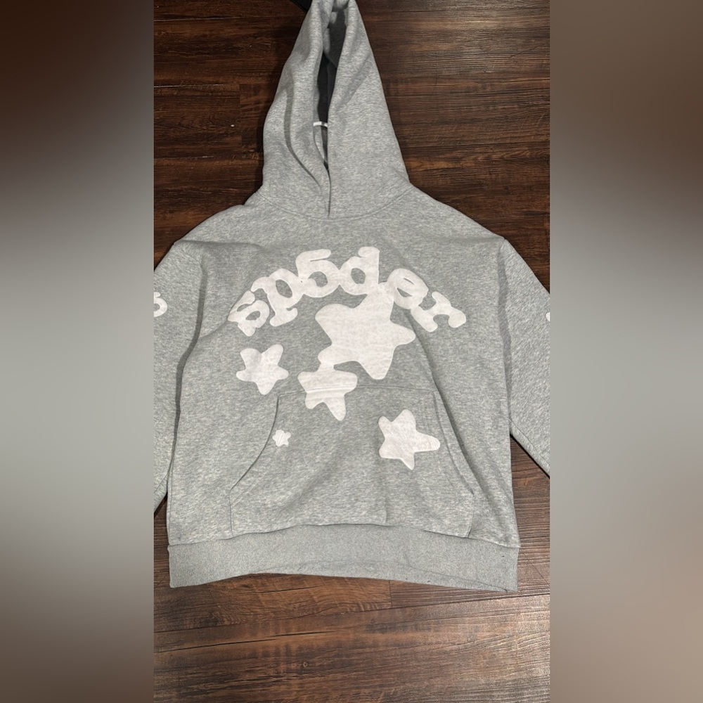 Gray sp5der hoodie